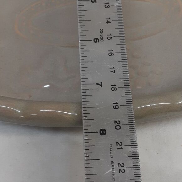 Ceramic Gray Decorative Display Bowl Embossed Textured Fruit Bottom - Picture 5 of 8